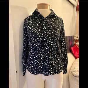 TOPSHOP beautiful blouse, with stars, size 2 petite